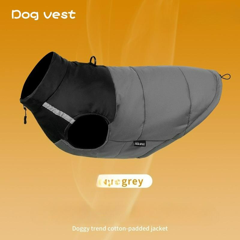 Pet Clothes Autumn and Winter Waterproof Reflective Dog Cotton-padded Clothes Can Be Towed Big Dog Clothes Pet Clothing