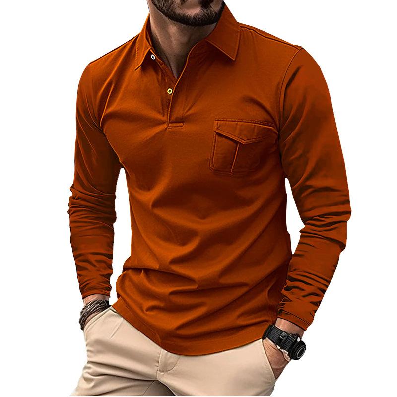 Spring and Autumn New Men s Long-sleeved Polo Shirt Casual Lapel Sports Polo Shirt S
