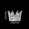 1/2Pcs Simple Glass Crown Candle Holders Exquisite Safety Candlestick Stand Unique , Wedding