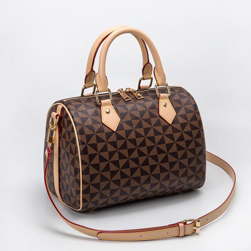 2026 Lente Trendy Eenvoudige Boston Print Kussen Handtas Crossbody voor Vrouwen