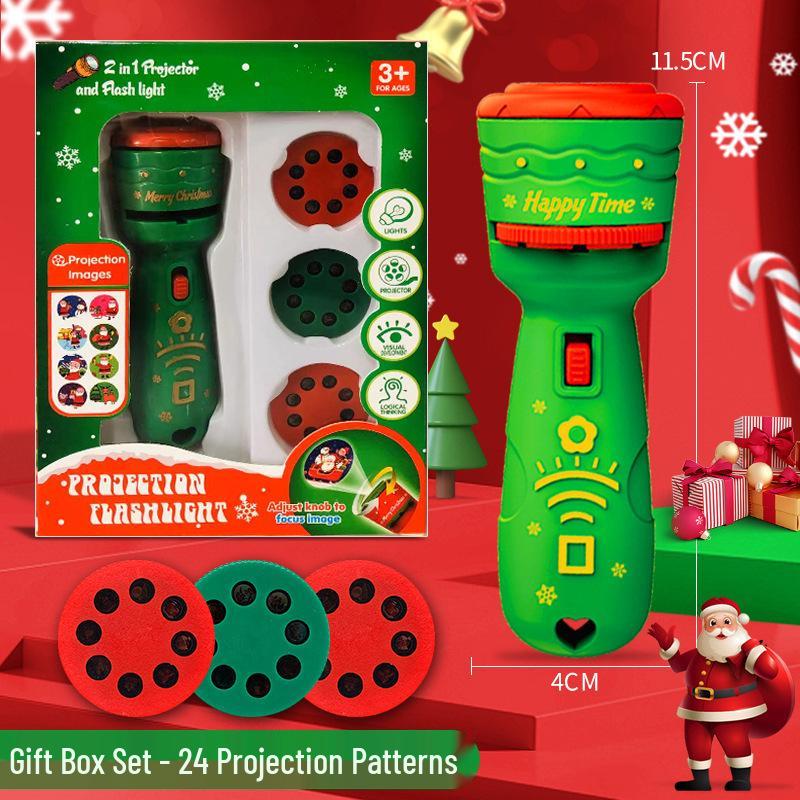 Children’s Early Education Christmas Flashlight Toy - Cute Cartoon Projection Gift