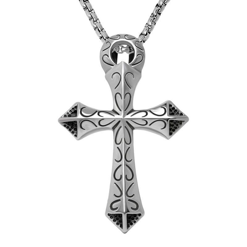 European and American Jewelry, Men s Retro Necklace, Personalized Casting Cross Pendant Pendant 2026 60CM