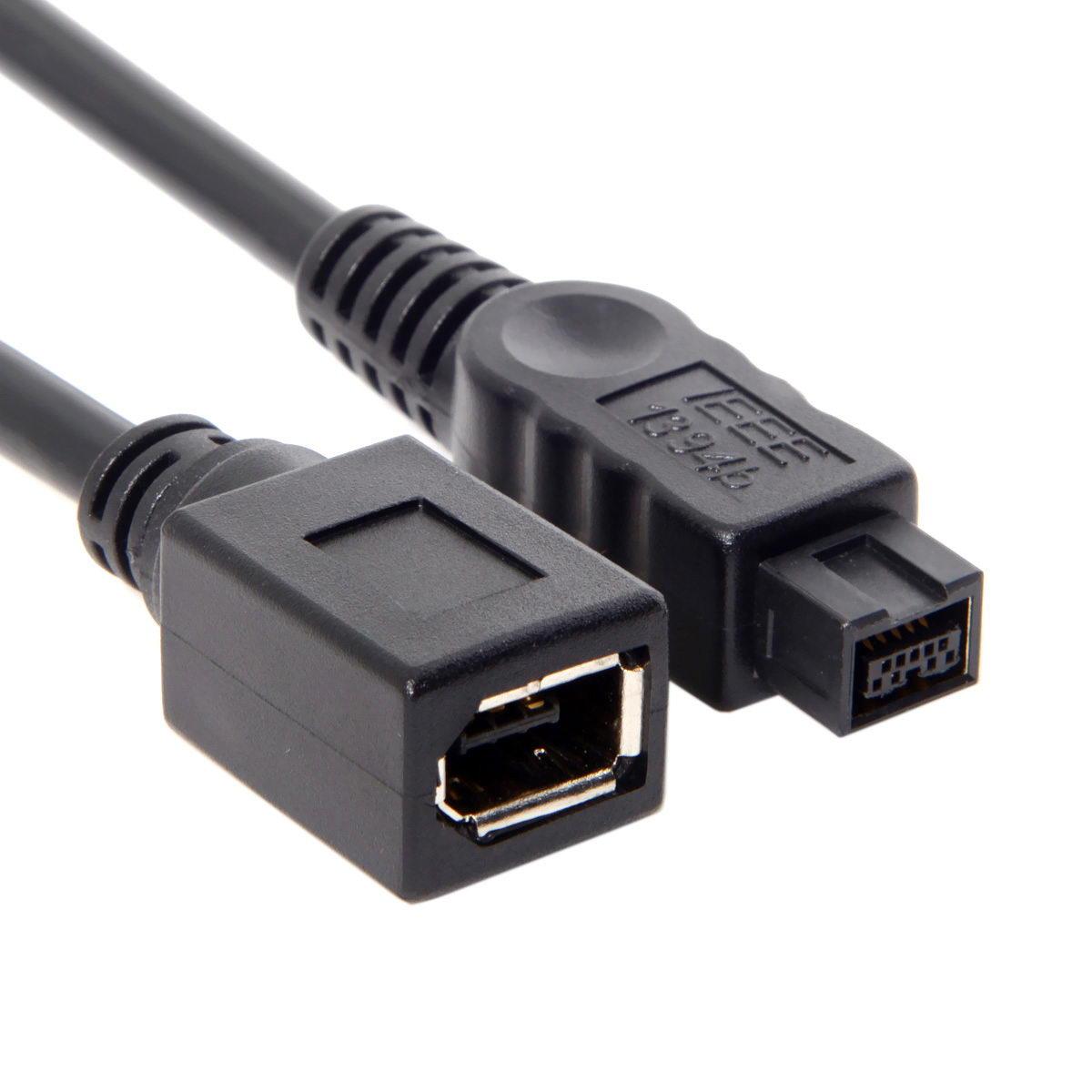 

CY FW-012-BK 1394 Cable FireWire 400-to-800 Adapter Cable 6F-9M Cord 20cm Black
