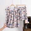 Women's Summer New Sweet Fly Side Cotton Short-sleeved Shorts Suit Large Size Loose Leisure Rayon Home Wear Pajamas