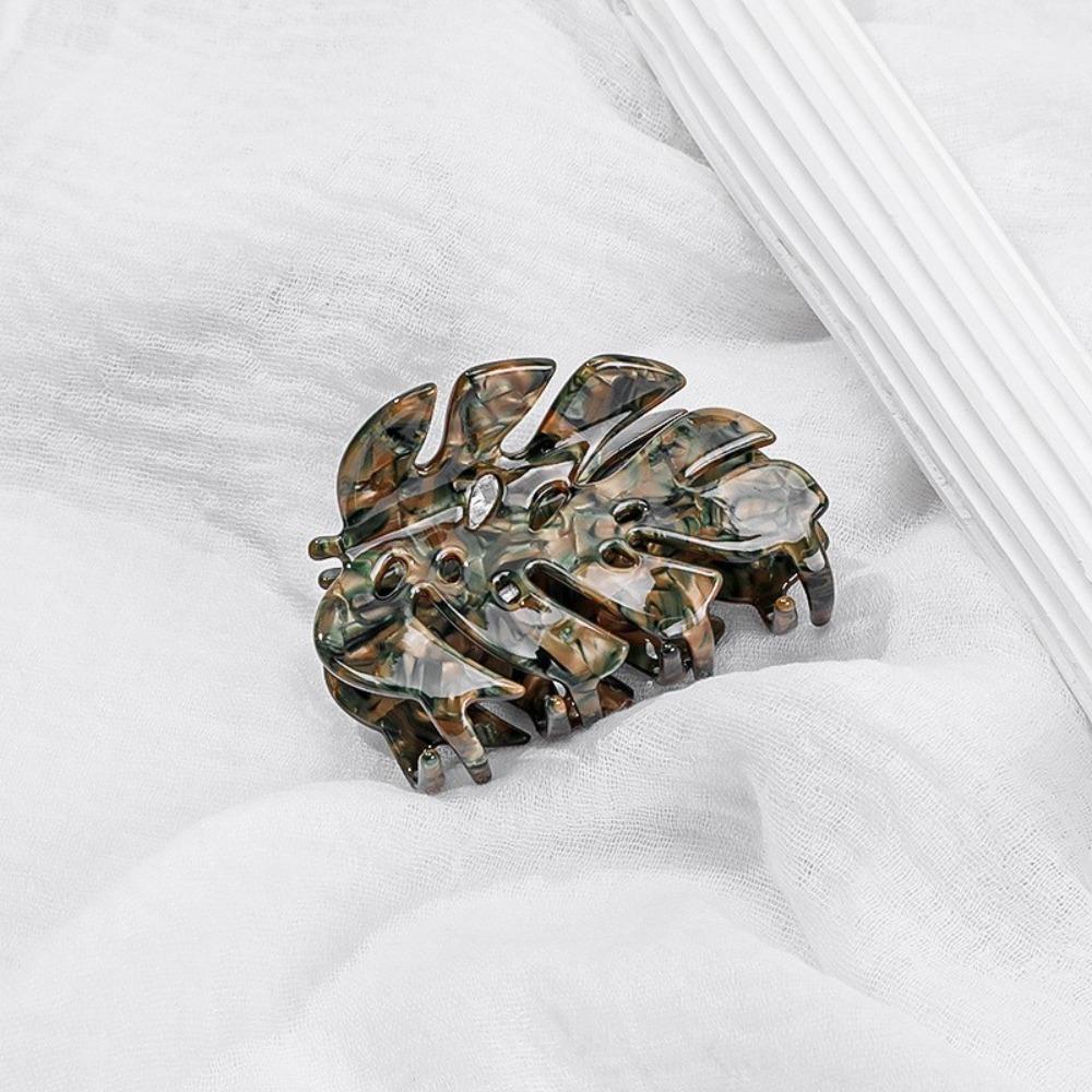 Leaf Style Shark Grab Clip Simple Design Leaf Style Clip Cute New Texture Clip  Hair Accessory