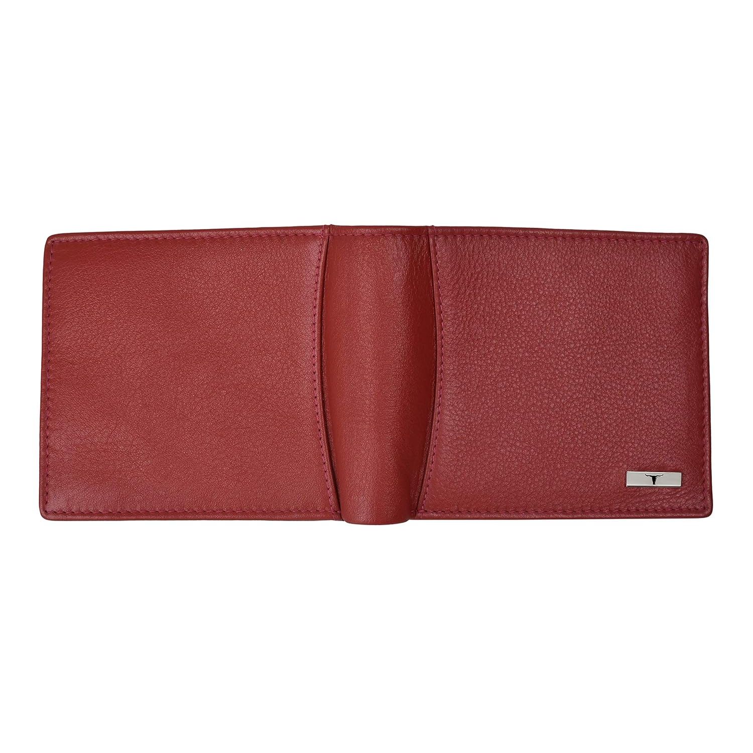 Красный кожаный кошелек Oliver для мужчин — фото 7