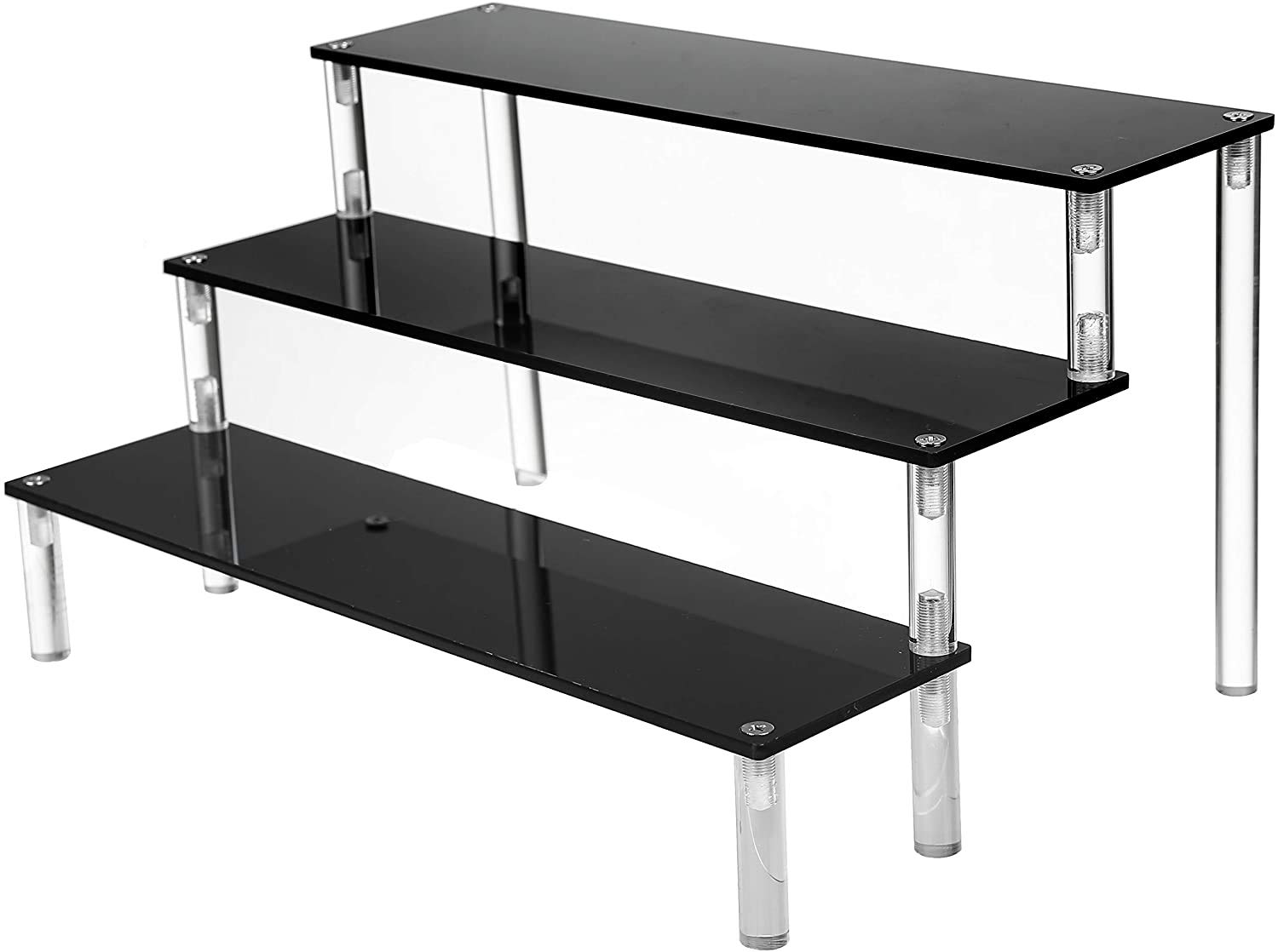 Акриловый кейс для сценической коллекции, Акриловая полка-витрина для фигурок Tamashii Stage, Аксессуары, Коллекция фигурок, Собранная подставка (Черный, 3 яруса)