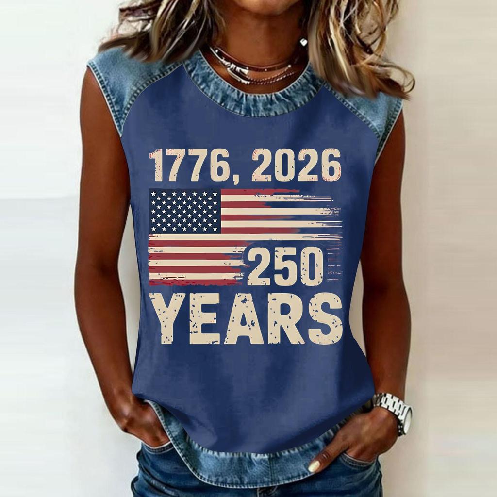 Women's Casual Round Neck Pullover Printed T-Shirt Top