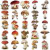 50PCS Transparent Retro Mushroom Graffiti Stickers Phone Guitar Laptop Notebook Suitcase Cup Waterproof PET Sticker Decals Toy