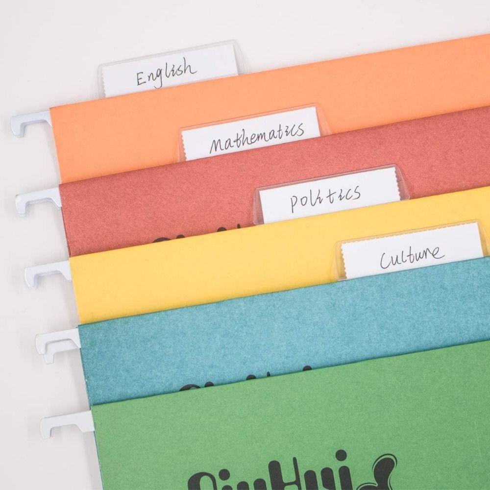 60/100Pcs Quick Identification Hanging Folder Tabs PVC Hanging File Inserts File Folder Tabs Home