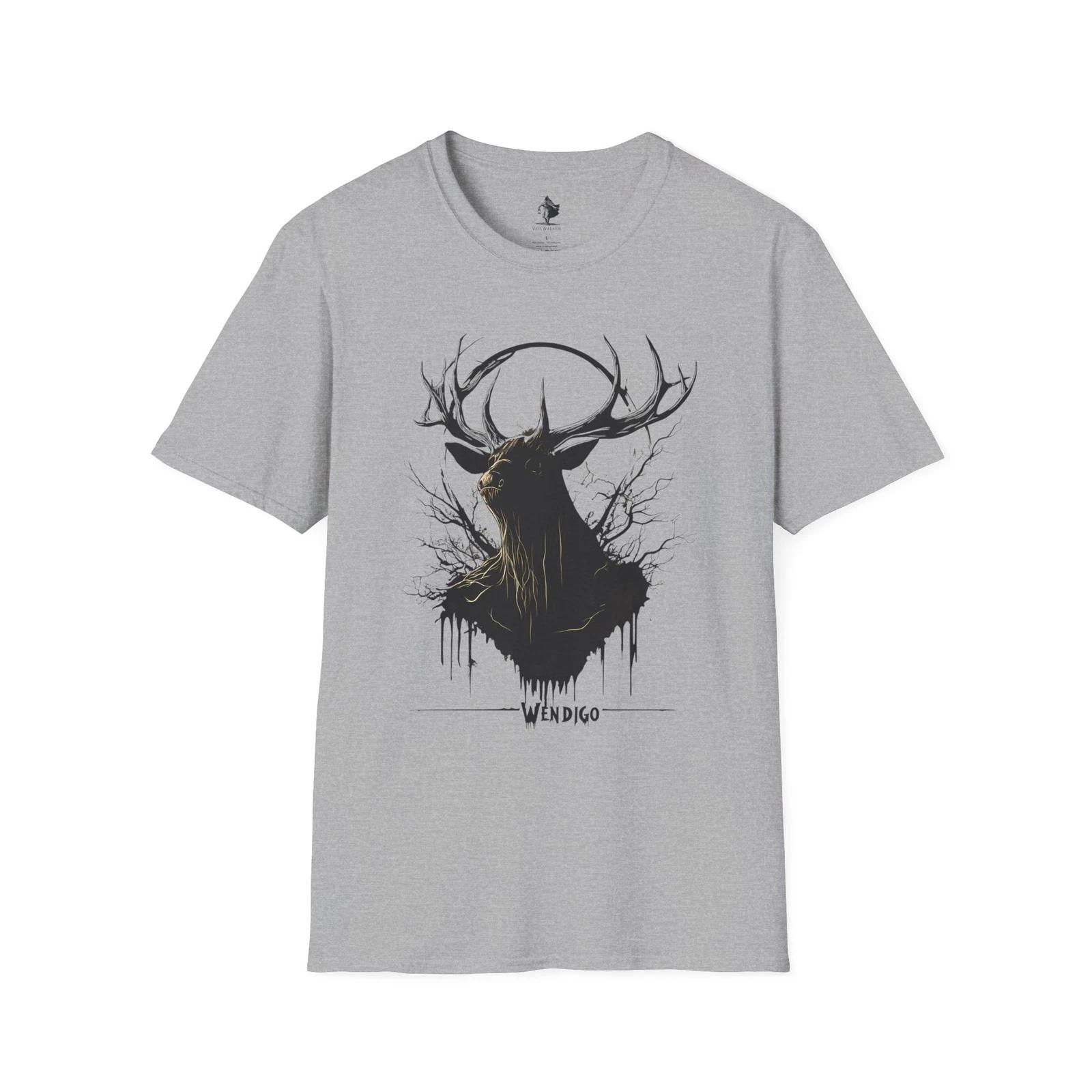 Wendigo T-Shirt, Cryptozoology Tee, Creepy Monster Gift, Cryptids Horror T-Shirt L
