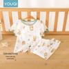 Youqi Baby Summer Cotton Short-Sleeve Top & Mosquito Pants Set