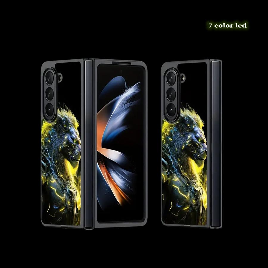 

Luxury Anime Cartoon LED Flash Case Phone Case For Samsung Galaxay Z fold 6 5 4 ZFold 6 Zfold4 Cases Luminous Glass Cover Fundas S22 Plus