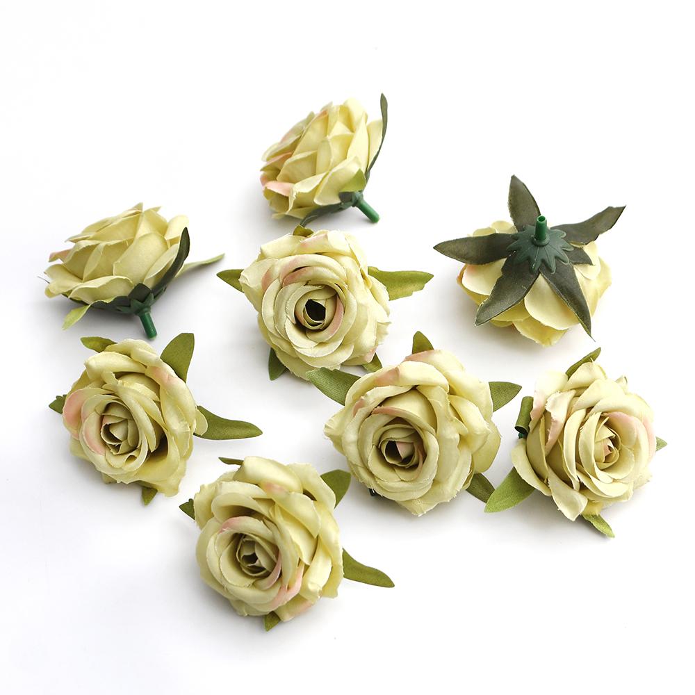 

5/10Pcs Spring Artificial Silk Rose Flower Green Flower for Courtyard Garden Summer Home Room Decor DIY Wreath Wedding Decoratio 5Pcs зелёный