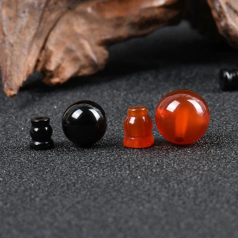 Handmade Natural Red Agate Buddha Head Beads for DIY Wénwán Ornaments and Bodhi Accessories