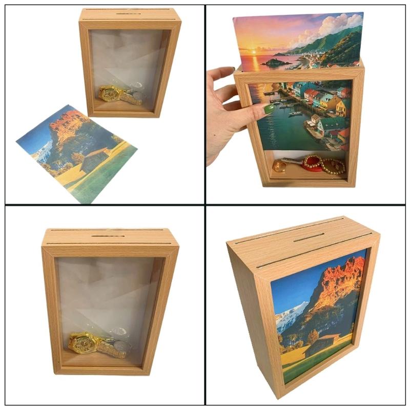 Discreets Money Saving Box Picture Frame Piggy Banks Coin Holder for Kids and Adults Encouraging Fun Saving Habits
