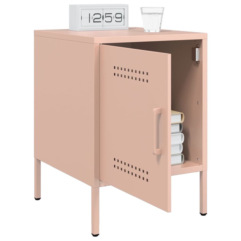 Nightstands 2 Pcs Pink 36 X 39 X 50.5 Cm Steel