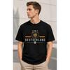 Men's Black Short-sleeve Crew Neck T-shirt with Deutschland Soccer Graphic, Soft Cotton Feel, Relaxed Fit for Casual Wear or Fan Gatherings