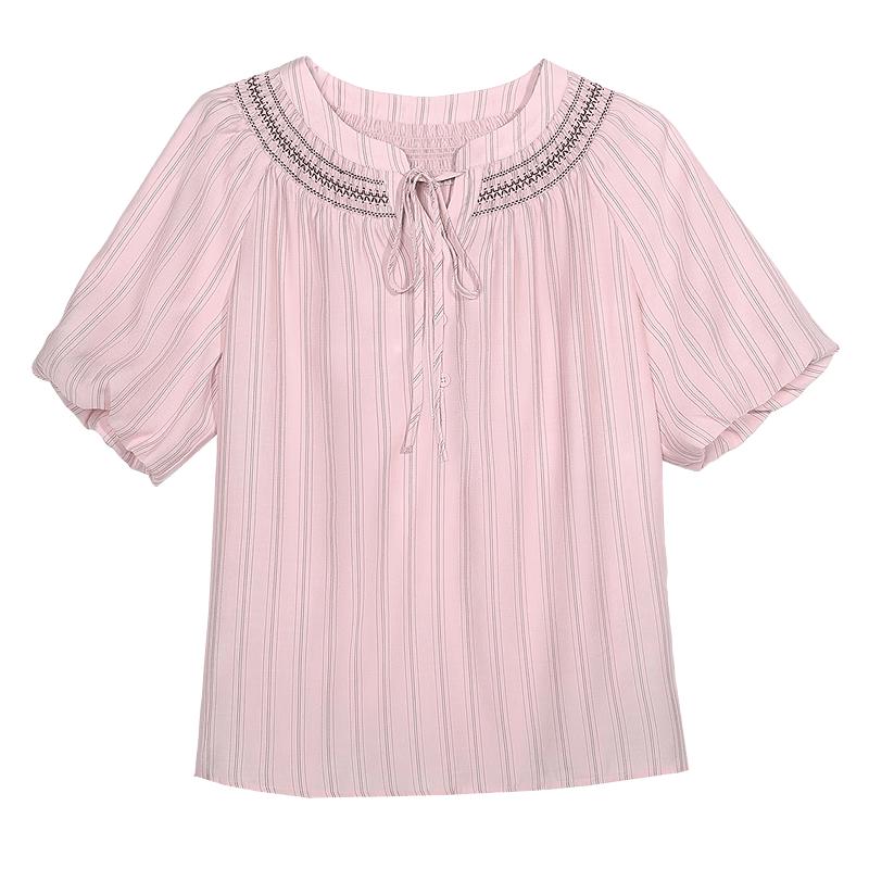 Betu Women s Striped Puff Sleeve Shirt S