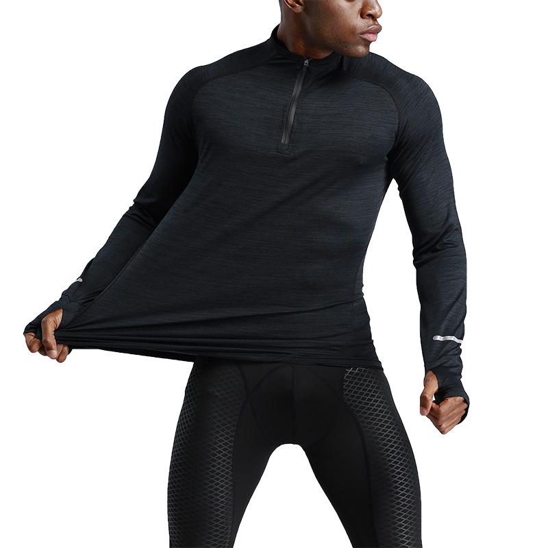 Men's Quick-Dry Long-Sleeve Compression Shirt for Running and Basketball