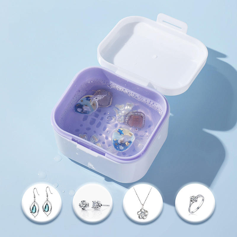 Portable Denture Retainer Soaking Case Multi-Purpose Mouthguards Braces Storage Box Nail Drill Tool Organizer