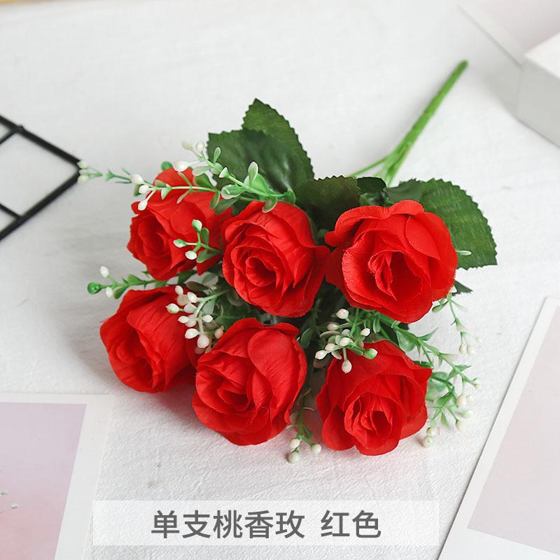 Simulated Flower Bouquet Fragrant Roses Finished Wedding Home Decoration High-end Vase Flower Arrangement Photography Props
