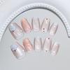 Light blue Qimeng three-dimensional French cat's eye sweet flower flash diamond polka point European and American ins wind removable manicure