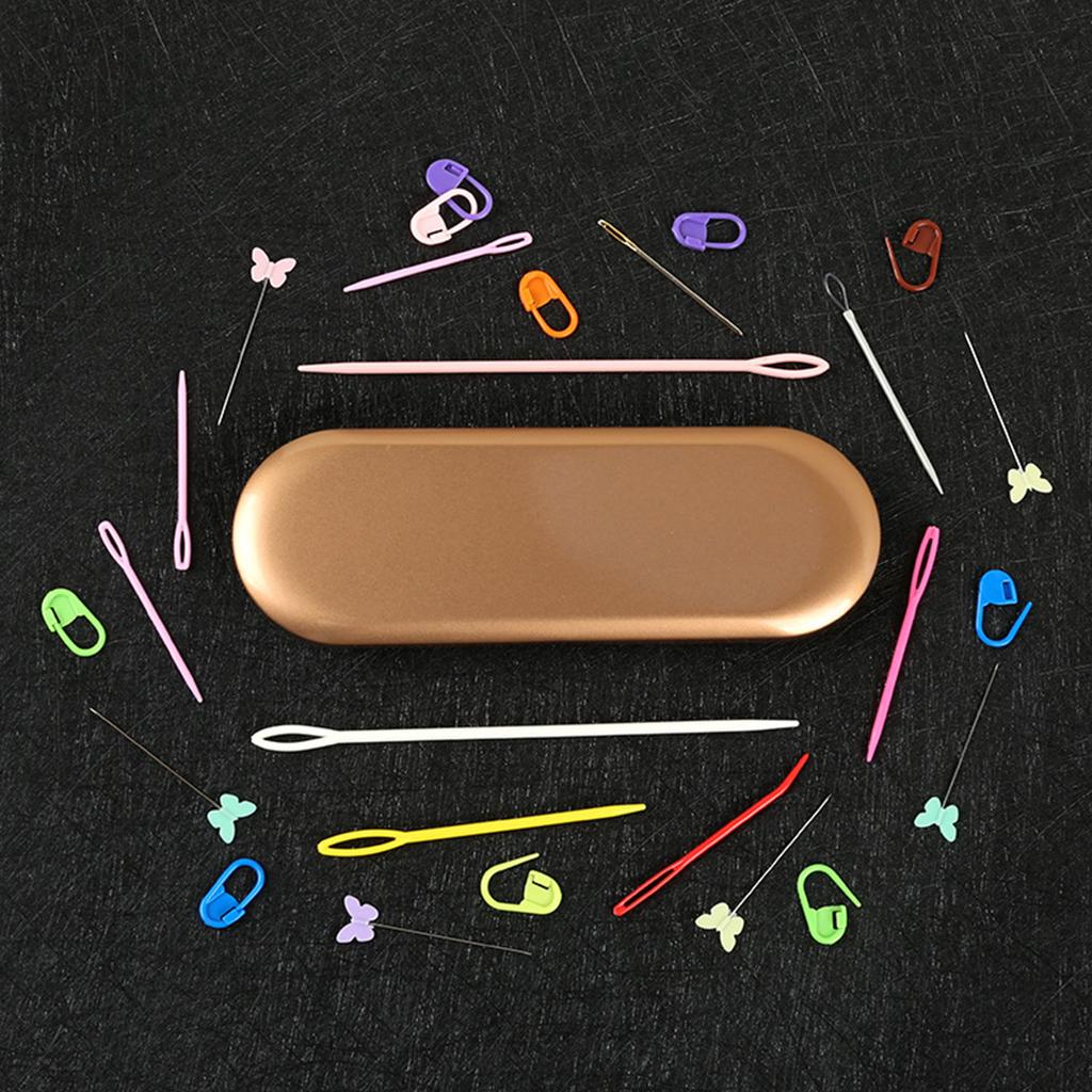 Sewing Needle Set Big Eyes Plastic Sewing Knitting Needle for Children DIY Hand Sewing Crochet Needle Learning Needle