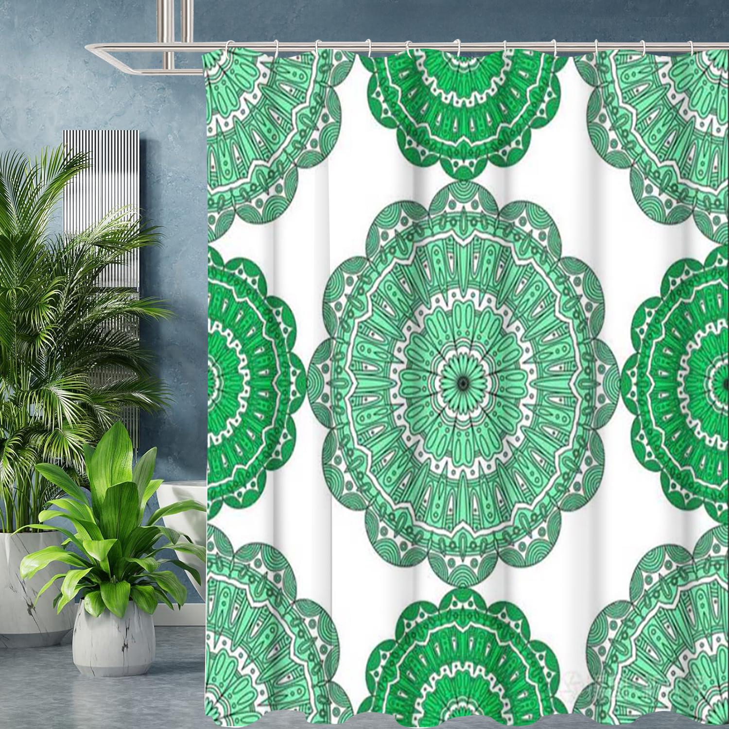 

Mandala Pattern Bathroom Shower Curtain Dwarf Waterproof fabric bathroom Curtain With 12 Hooks Sunflower Home Deco Free Ship 180X180cm зелений