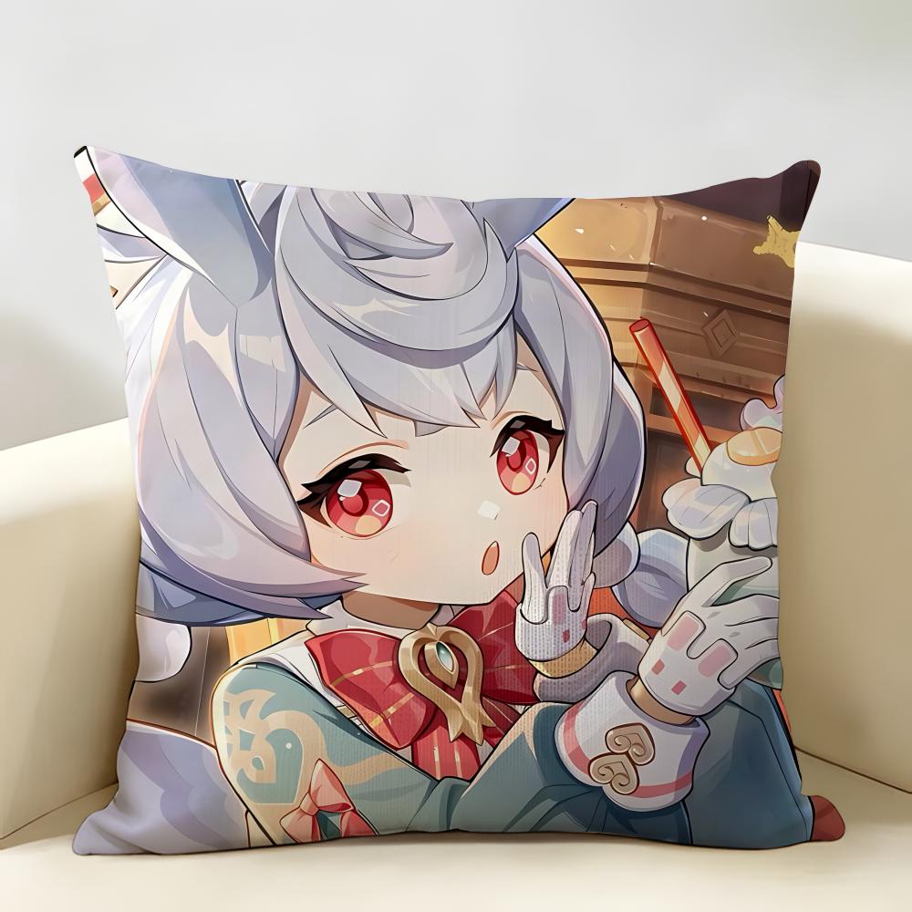 Sigewinne Genshin Impact Cushion Cover Natural Linen Organic Fabric DoubleSided Printing Room Sofa Decor Pillow Case