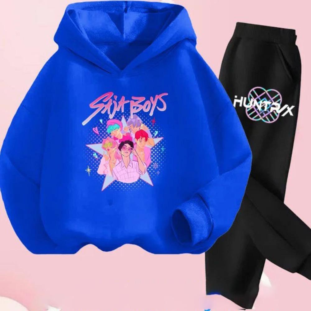 KPop Demon Hunters Printed Children's Clothing Y2K Hoodies+Pants Sports Sets KPop Demon Hunters Korean  Hoody Suit