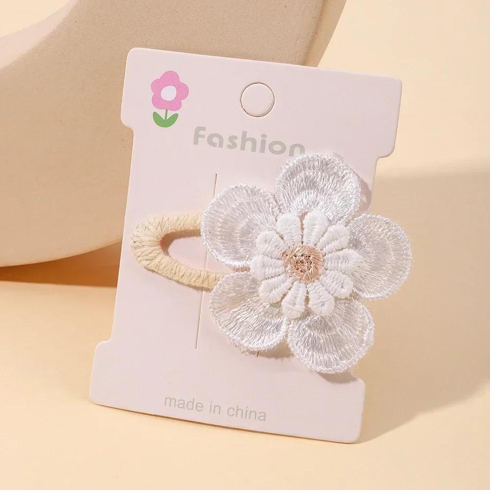 1/2/5 set Ins Daisy Flower Hair Clips Baby Girl Hairpins for Kids Lace White Barette Princess Hooks Infant Accessories Korean