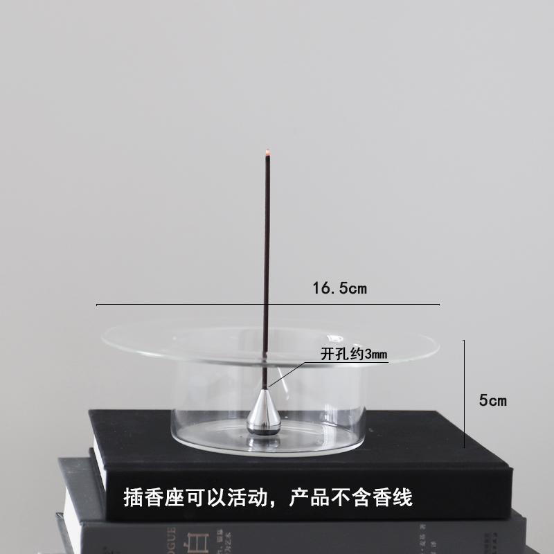 WULIHOME Glass Stainless Steel Yoga Atmosphere Desktop Ornaments Incense Holders Tea House Ambient Decorative Items