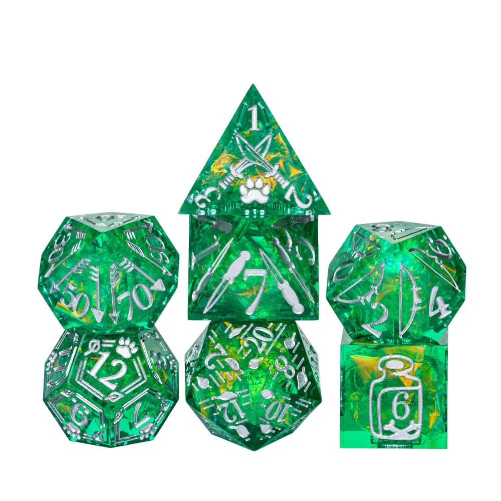 Cusdie Unique DND Dice Sharp Edges D4 D6 D8 D10 D% D12 D20 Polyhedral Dice Set for Dungeons&Dragons Tabletop Role Playing Games