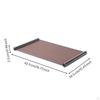 Leather Tray with Metal Frame Textured Rectangular Rails for Coffee Table, Vanity