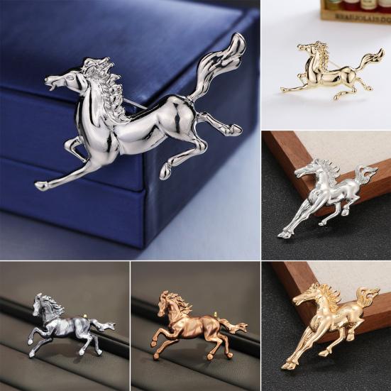 Retro brož kůň Cvalající kůň Klopový odznak Dekorativní brož s koněm Odznak Oblečení Doplněk