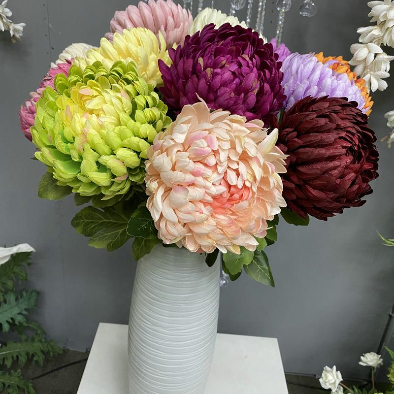 Large Single Chrysanthemum Country Style Living Room Flower Arrangement Artificial Flowers Wedding Shooting Props Decor Floral