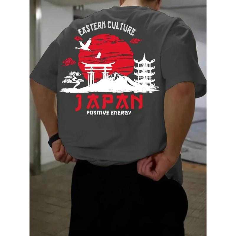 Men Women T-Shirt Eastern Culture Fuji & Torii Gate Graphic Tee Traditional Japanese Streetwear Casual Cotton Tops