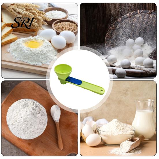 Powdered Milk Measuring Spoon 2Pcs Mess-Free Funnel Scoop Sliding for Protein Powder Coffee Spill-free Ingredient & No-Spill Long Handle Supplement