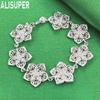 925 Sterling Silver Vintage Openwork Floral Bracelet - Exquisite Gift Jewelry