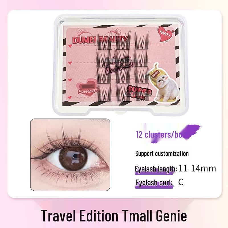 

12-Row Large Capacity Holiday Eyelash Book: Natural Thick Cat-Eye Elf Lashes