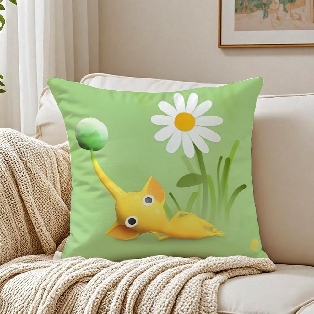 Cartoon Cute PPIKMINS Cushion Cover Pillowcase Antidustmite living Room Sofa Decor Cushion Room