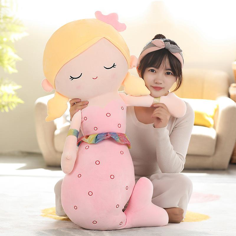 Mermaid Throw Pillow Plush Toy Doll Child Soothing Doll Girl Bed Holding Sleeping Doll
