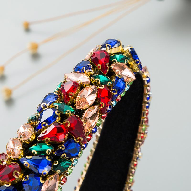 Haarband Damen Strass Kopfbedeckung Schwamm Breiter Rand Handgefertigt Barock Haarschmuck