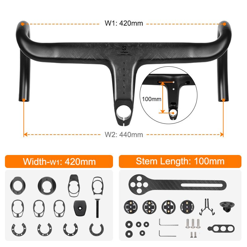 TOSEEK Carbon Handlebar Road Carbon Handlebar