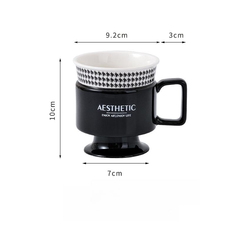 

Французская кружка для офиса, кофейная чашка, роскошная керамическая чашка, бокал для пары, сувенир в виде гусиной лапки 301-400ml