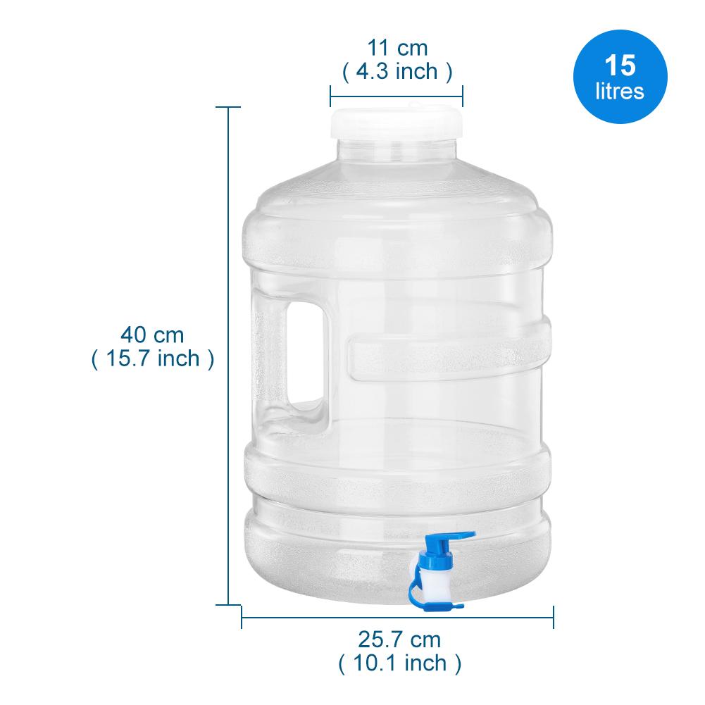 15L Liter Lebensmittelqualität PC Wasserbehälter Auto Camping Kanister mit Wasserhahn Tragbarer Griff Lagerung Wasser Flüssigkeitsflasche