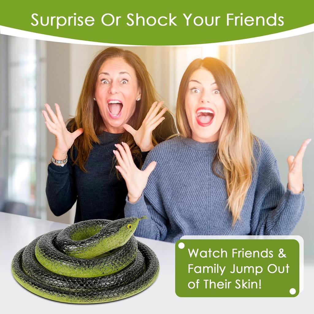 Realistic Rubber Snake Fake Snake Lifelike Snakes Keep Birds Away Snake Toy for Garden Props Pranks Party Halloween Decoration