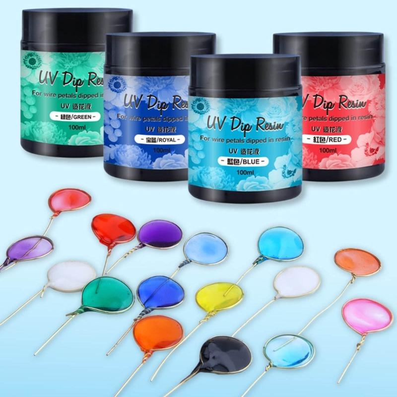 UV DIP Resin Glue Transparent UV Glue Ultraviolets Curing Flower Making Liquid DIY Hairpin Earring Resin Jewelry Making