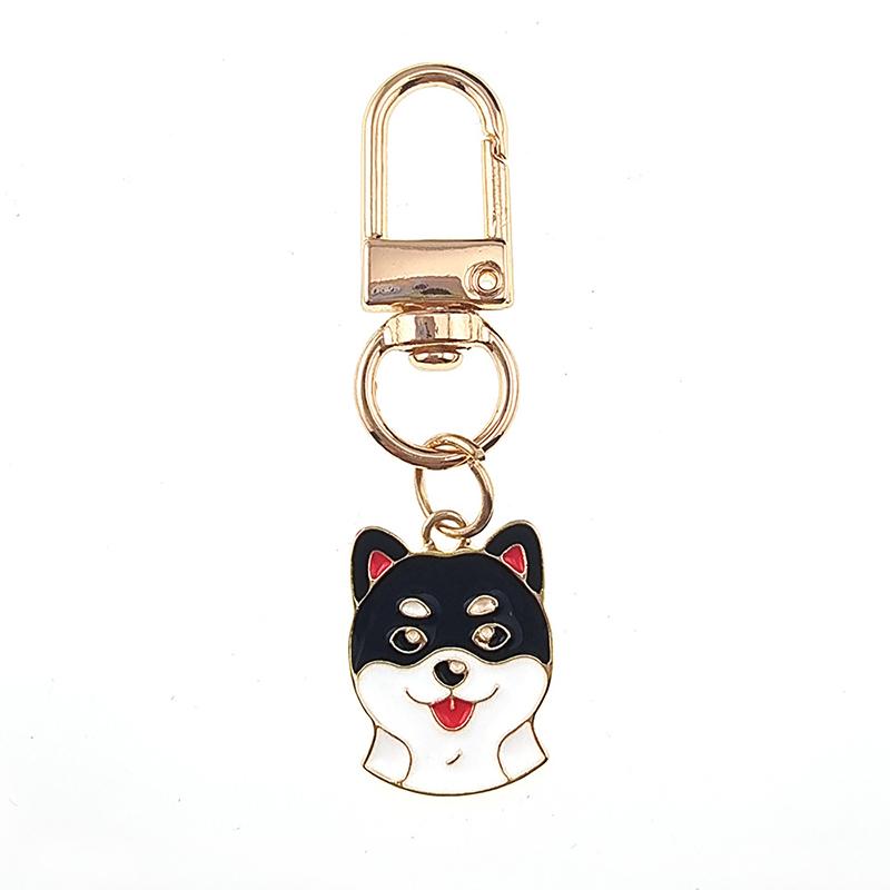 Metall Emaille Hund Tier Schlüsselanhänger Cartoon Kawaii Französische Bulldogge Golden Retriever Haustier Anhänger Tasche Airpods Box Autoschlüsselanhänger Schmuck